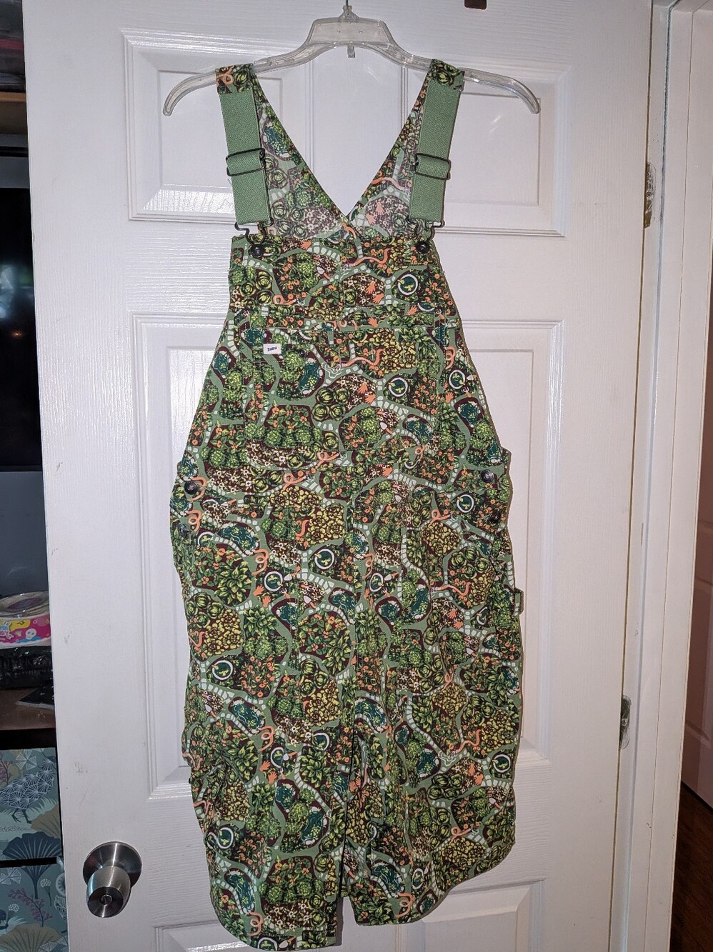 Duluth Succulent Print Overall Shorts (Medium)